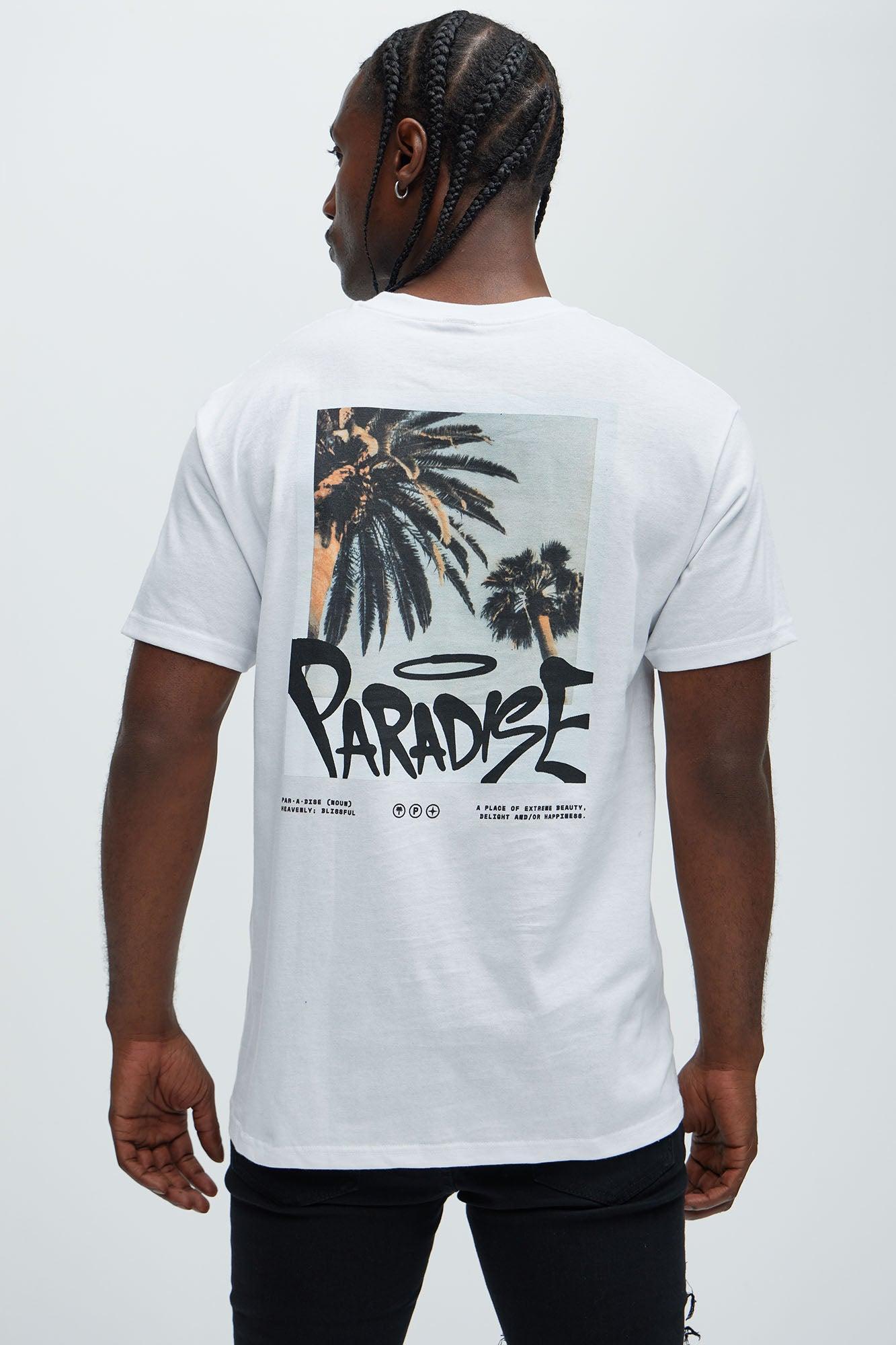 Paradise Palm Short Sleeve Tee - White Product Image