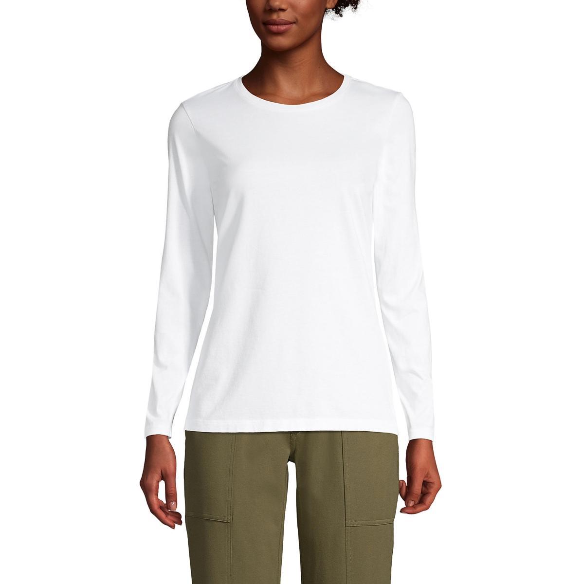 Petite Lands End Relaxed-Fit Supima Cotton Crewneck Tee, Womens Product Image