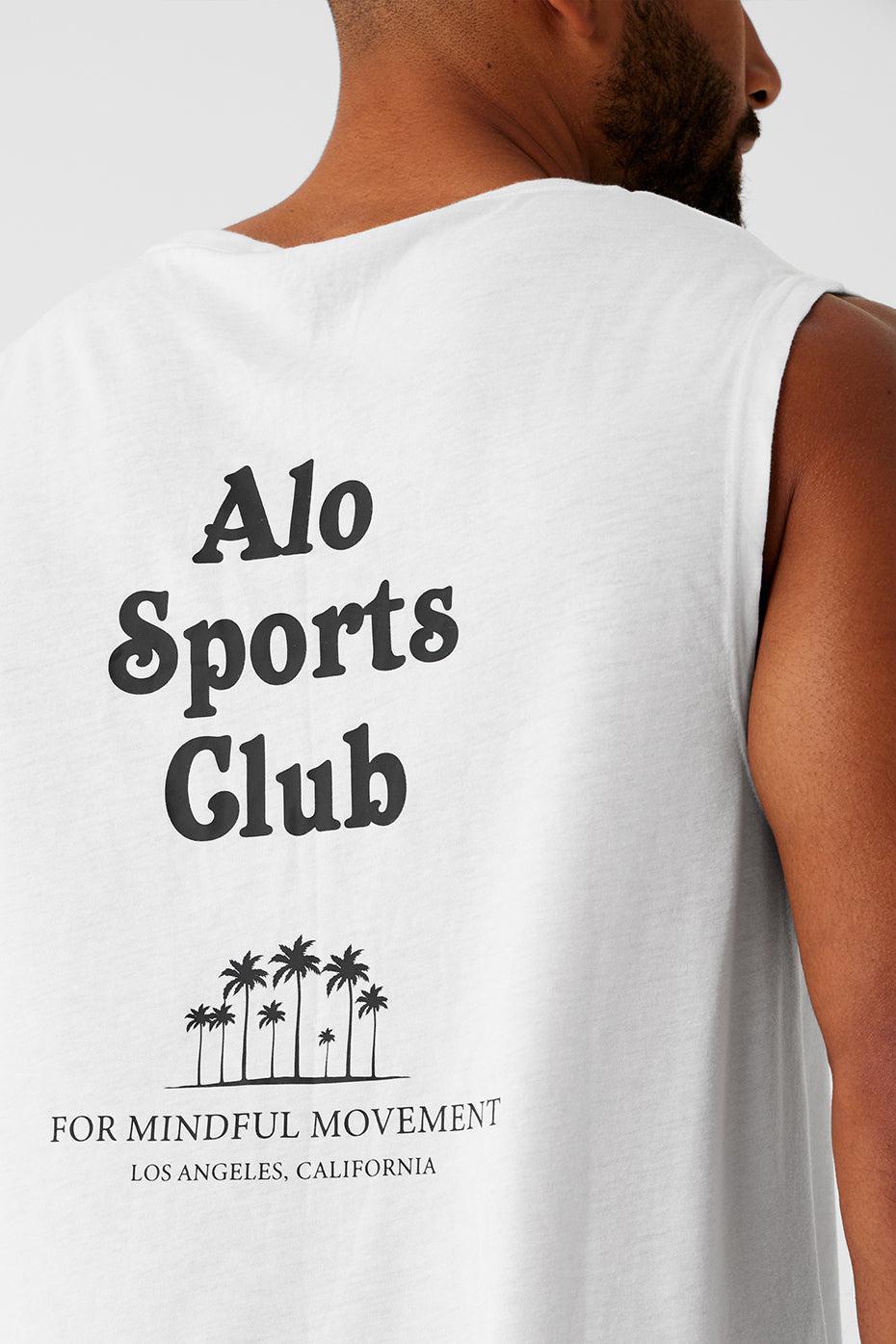 Sports Club Palms Muscle Tank - White/Black Male Product Image