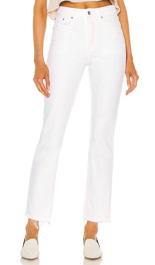 GRLFRND Karolina High Rise Straight Crop in Brentwood - White. Size 25 (also in 26, 23, 24, 28, 29, 30, 31, 32). Product Image