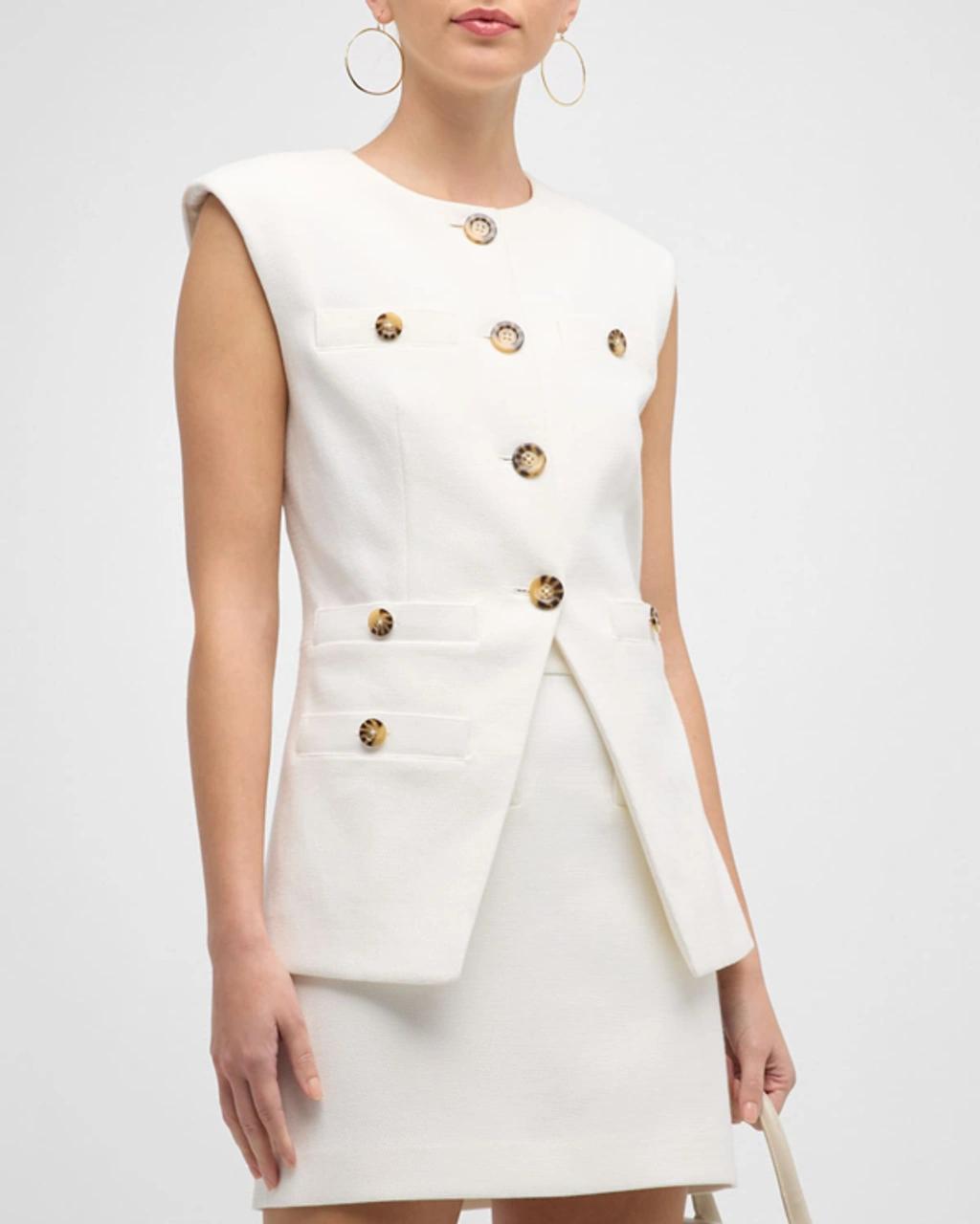 VERONICA BEARD Tamara Tailored Vest In Off White Product Image