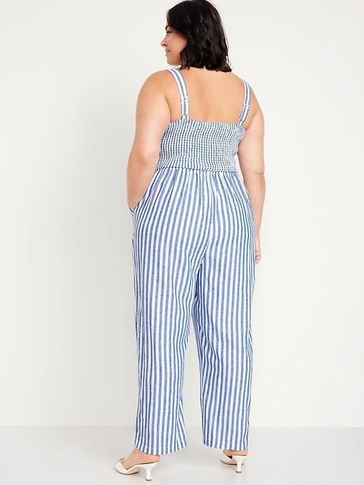 Fit & Flare Linen-Blend Jumpsuit Product Image