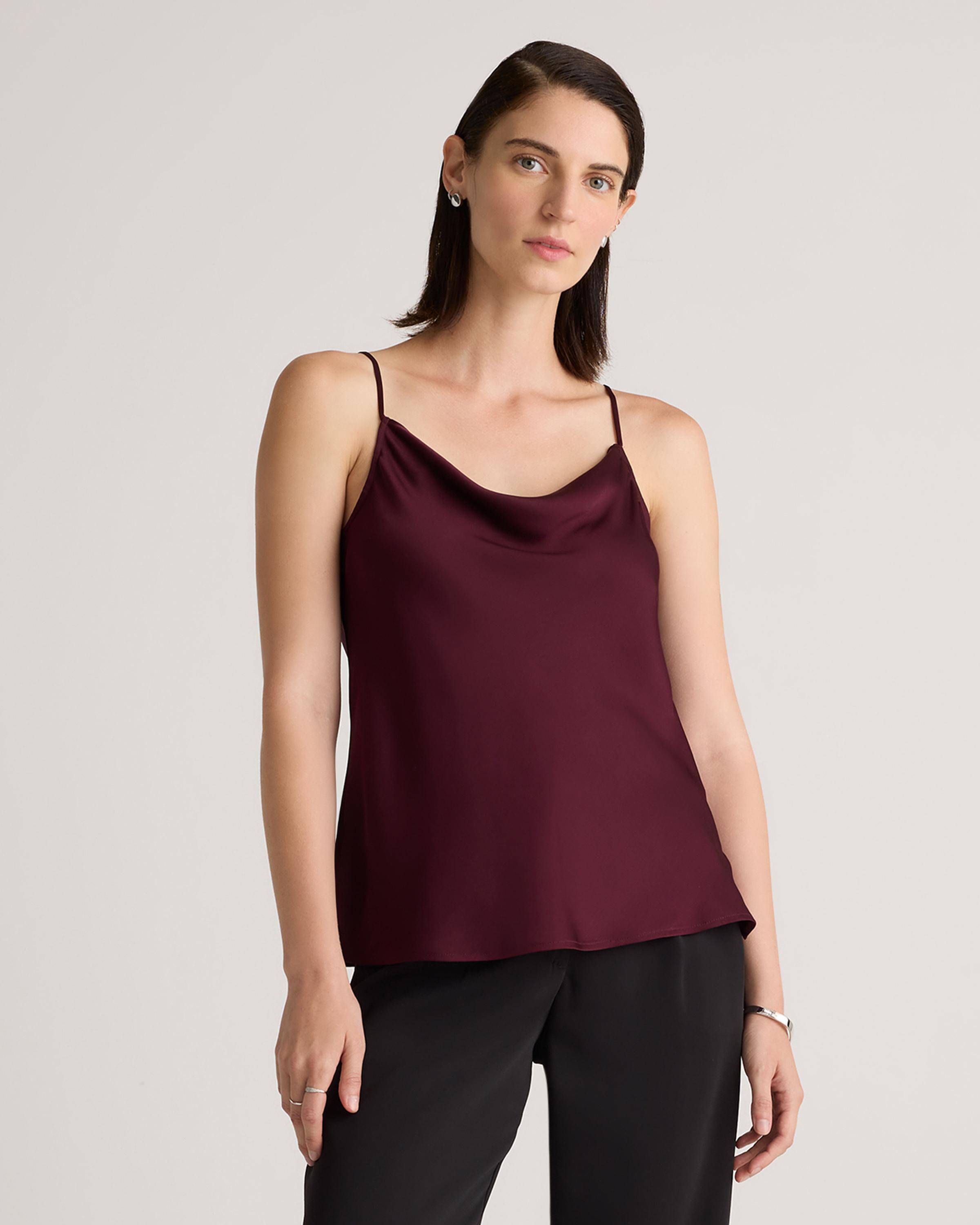 Washable Stretch Silk Cowl Neck Cami Product Image