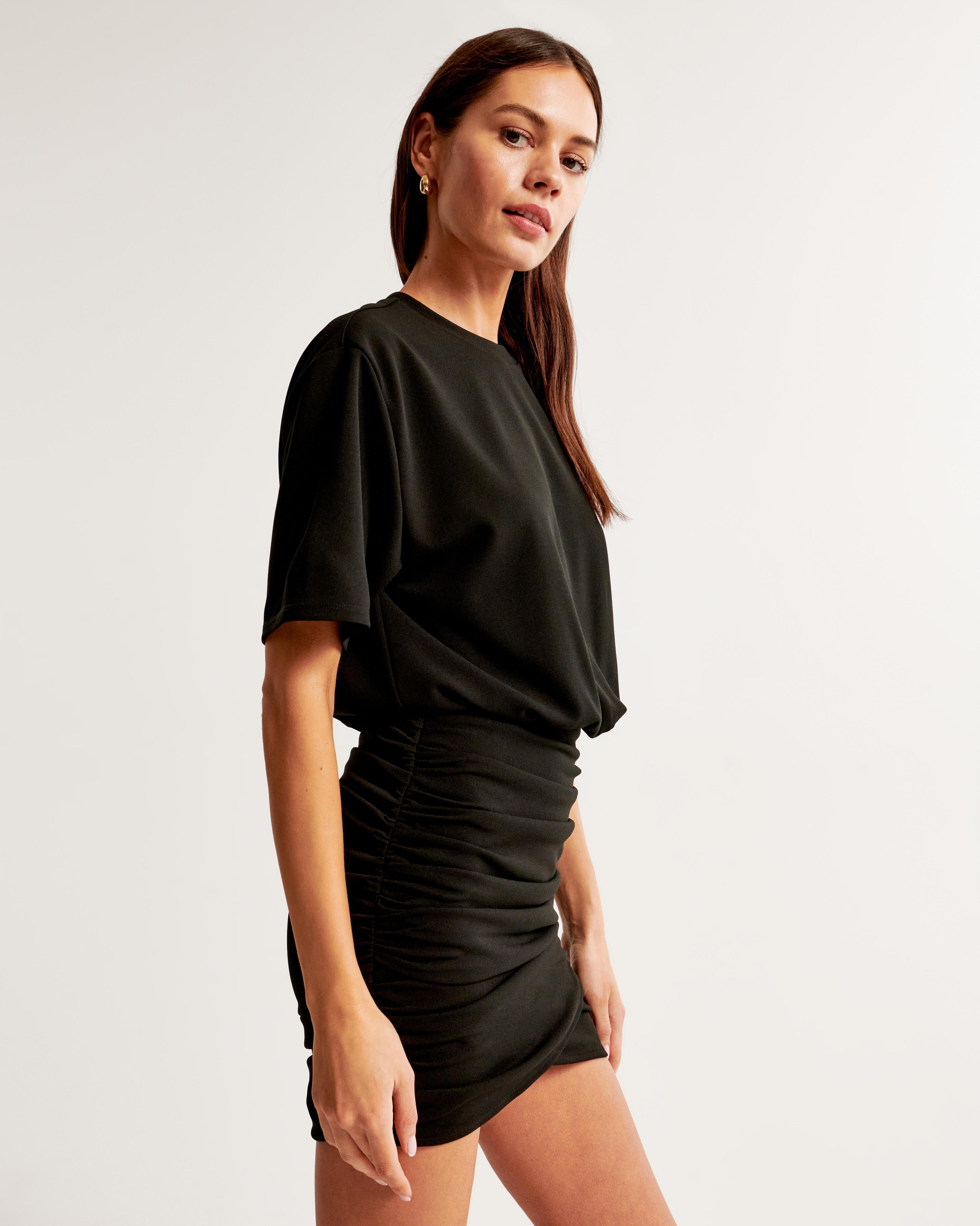 Ruched Knit Mini Dress Product Image