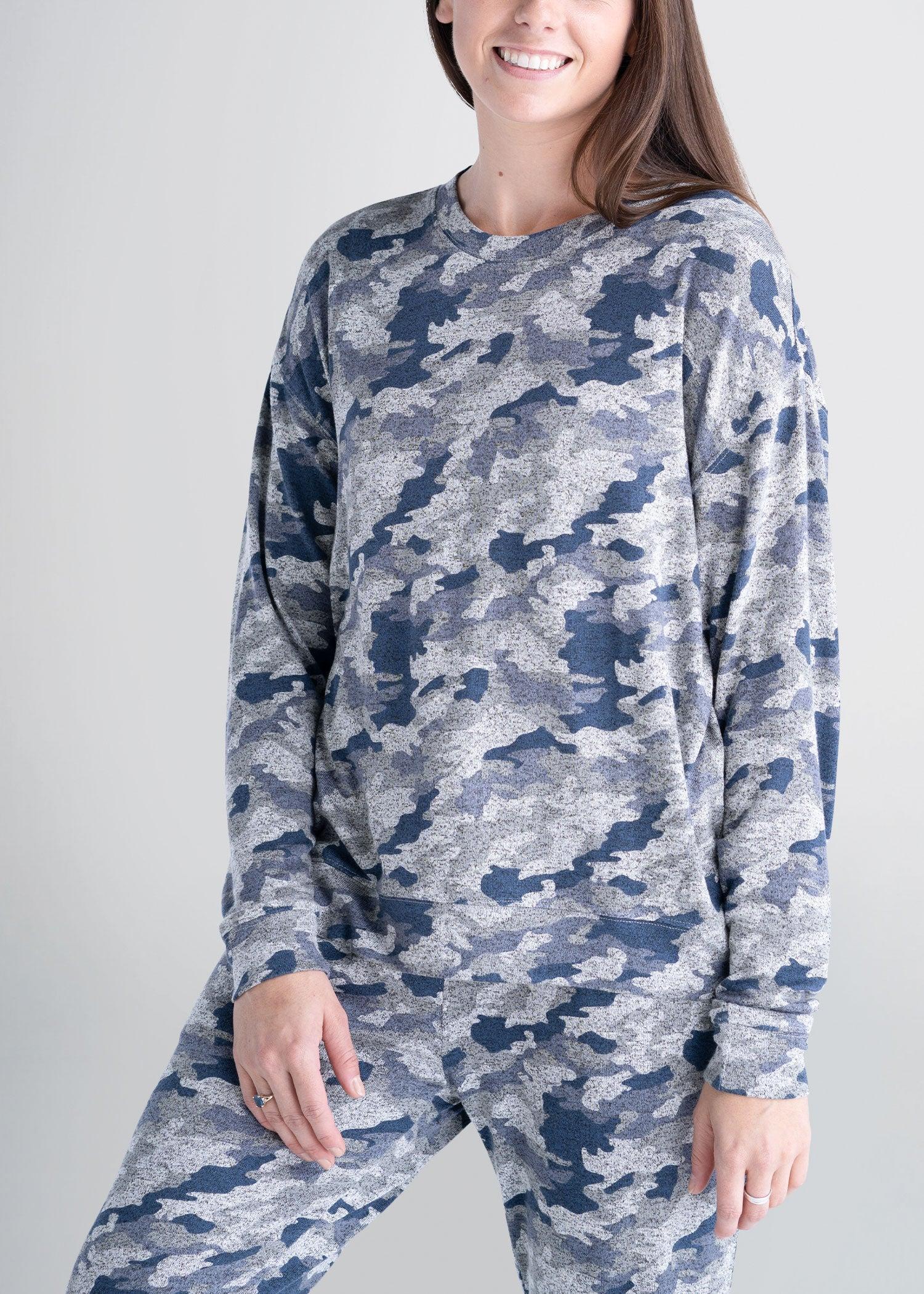 Women's Tall COZY Lounge Crewneck in Camo Product Image