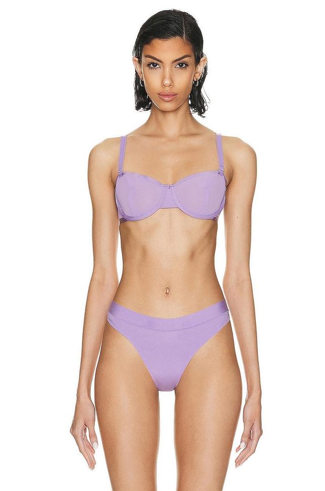 CUUP Mesh Balconette Bra in Lavender Product Image