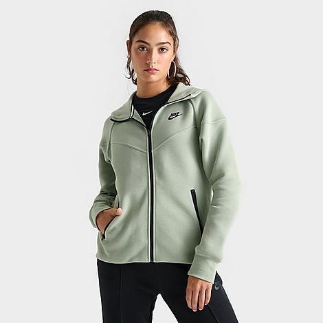 Nike Womens Nike NSW Tech Fleece WR Full-Zip Hoodie - Womens Black/Olive product image