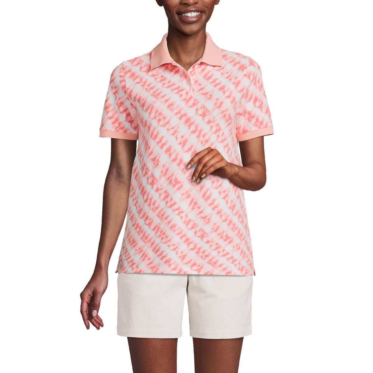 Petite Lands End Mesh Polo Shirt, Womens Product Image