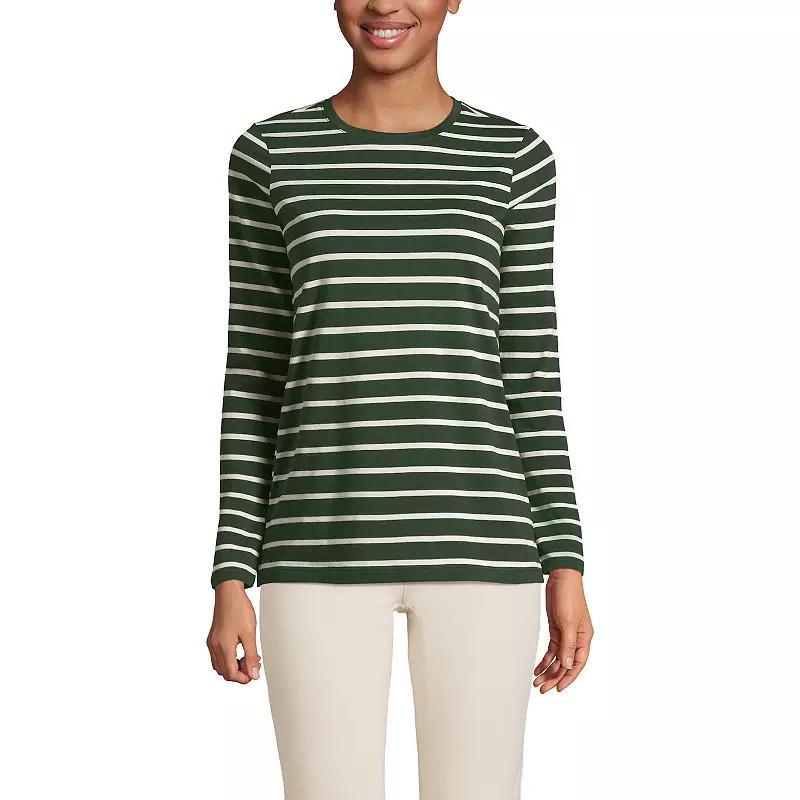 Petite Lands End Relaxed-Fit Supima Cotton Crewneck Tee, Womens Product Image