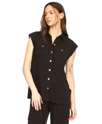 Michael Michael Kors Womens Snap-Front Utility Top Product Image