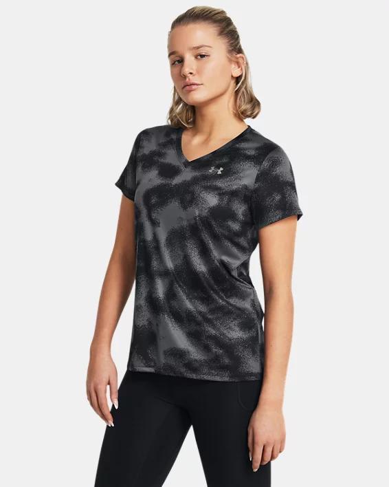 Women's UA Tech™ Printed V-Neck Short Sleeve Product Image