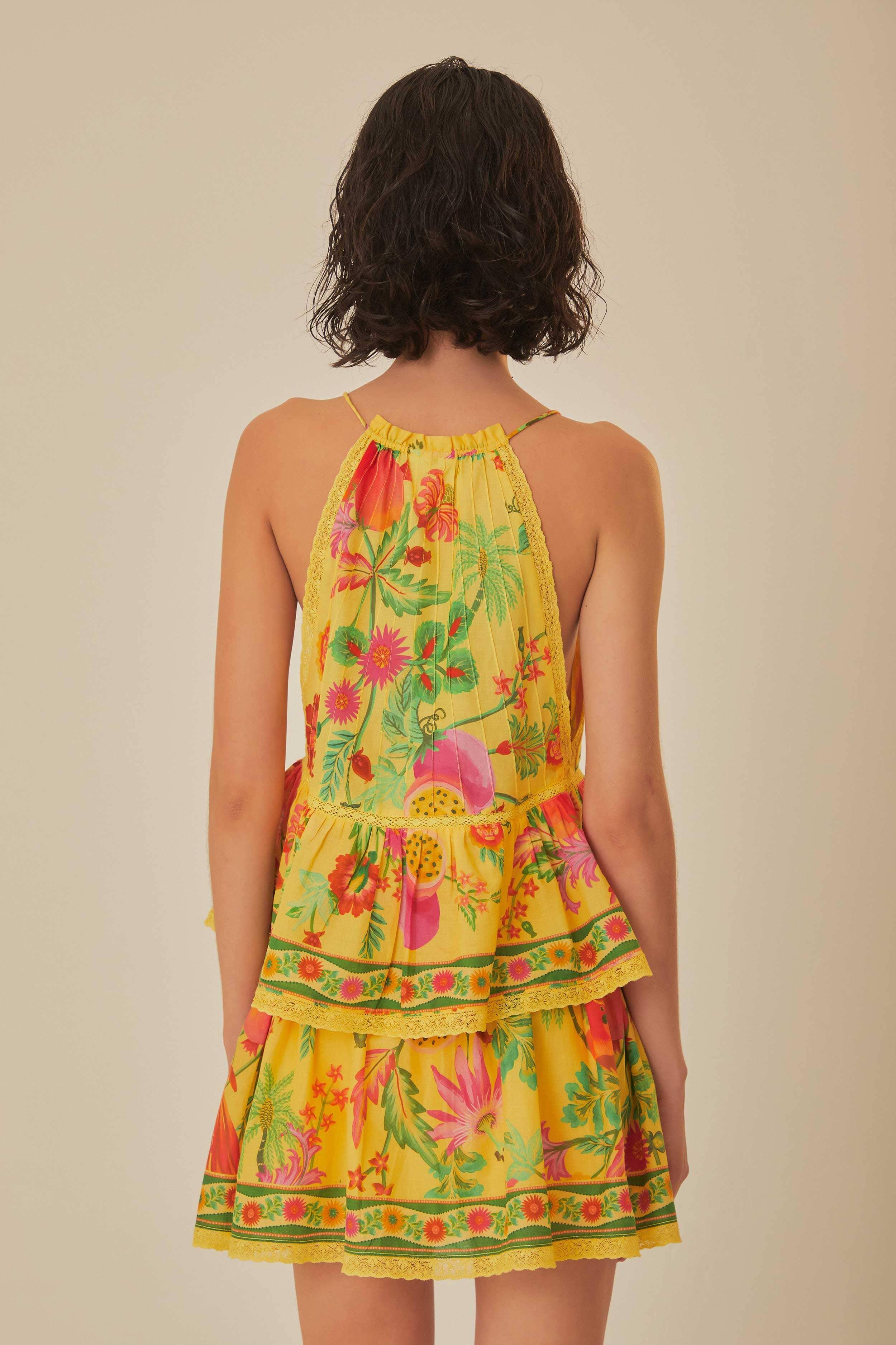 Yellow Delicate Fruit Garden Mini Skirt Product Image