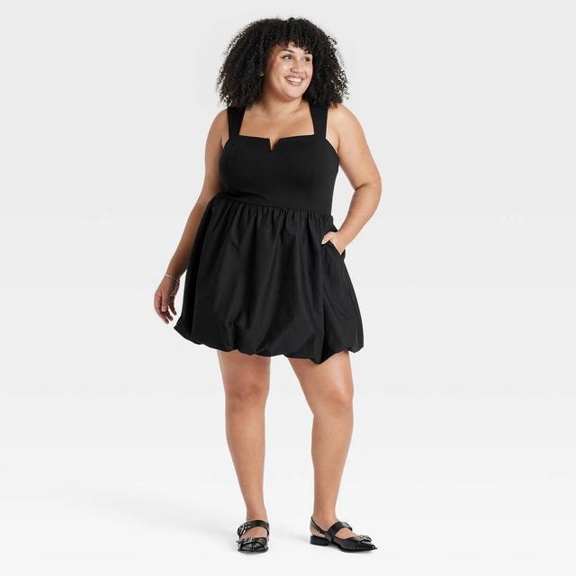 Womens Bubble Mini A-Line Dress - Ava & Viv Black 3X Product Image