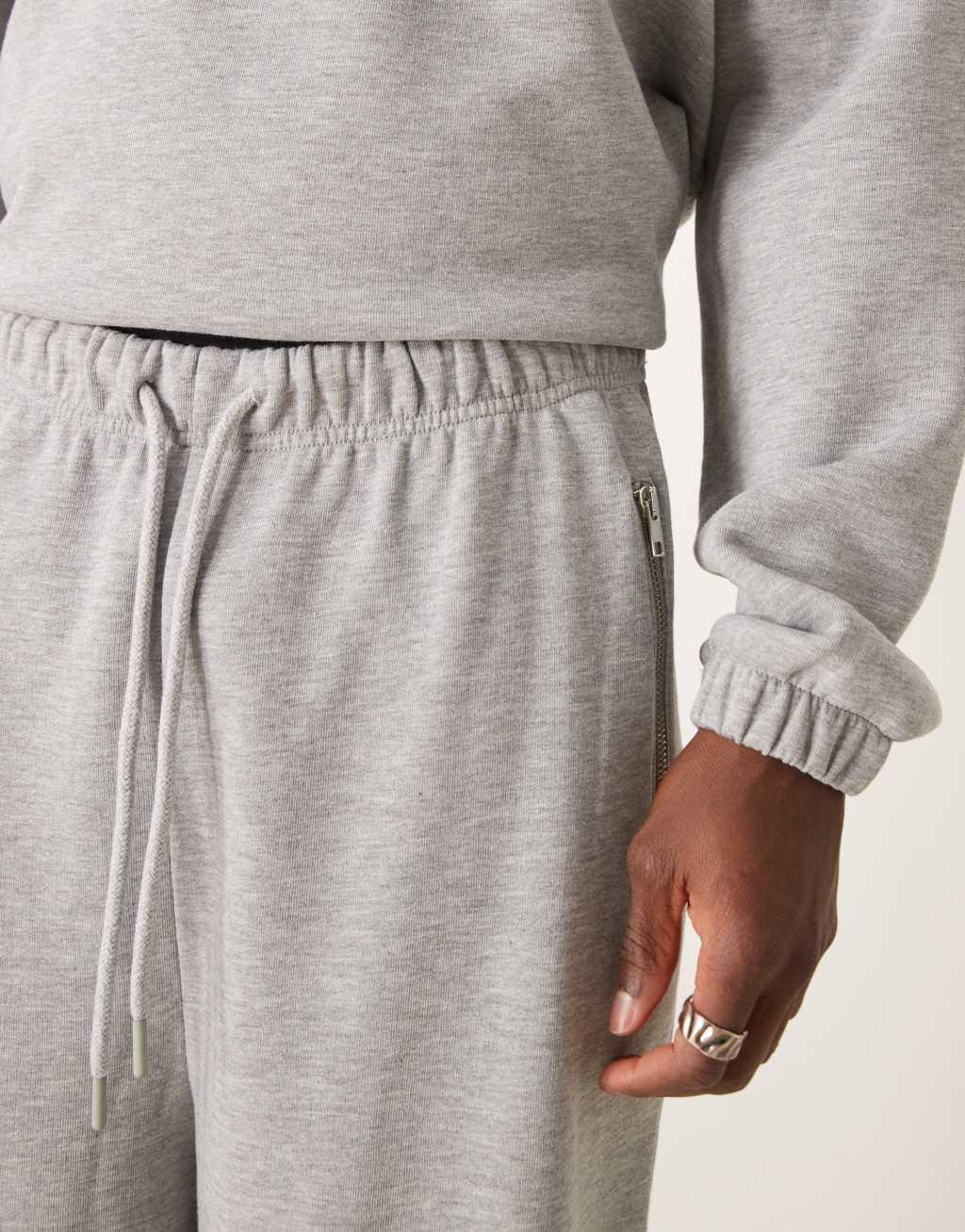 ASOS DESIGN wide leg sweatpants in heather gray Product Image