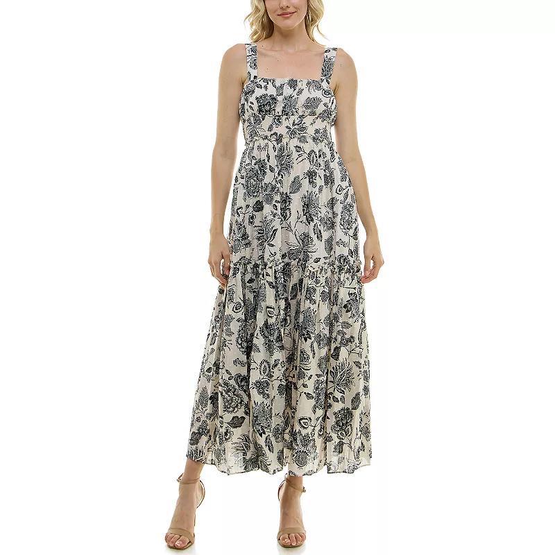 Womens Taylor Smocked Floral Maxi Dress Product Image