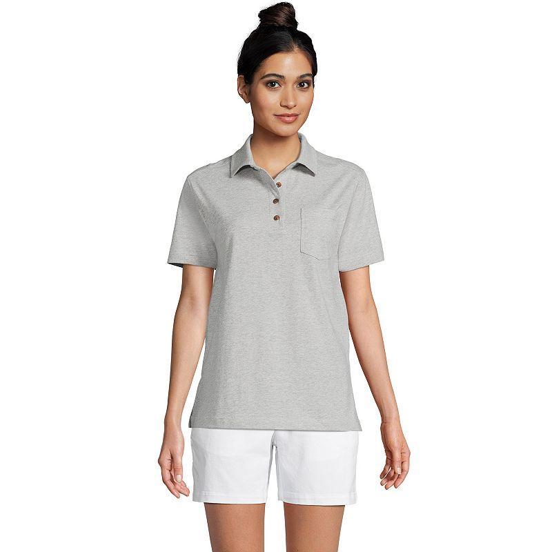 Lands End Womens Short Sleeve Super T Polo Shirt Product Image