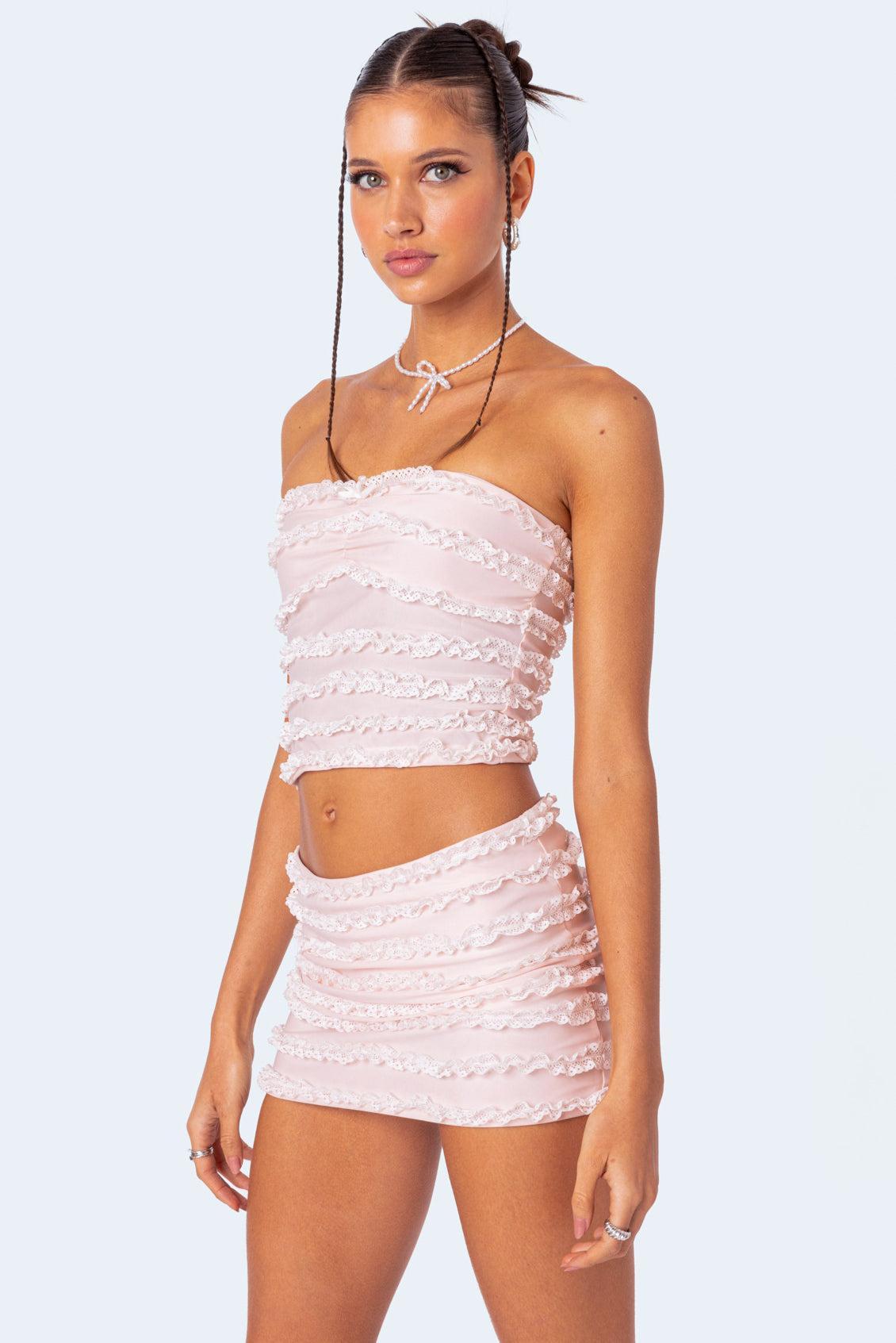 Izzy Ruffled Mini Skirt Product Image