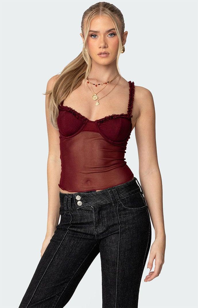 Edikted Womens Mercy Sheer Mesh Bra Top product image