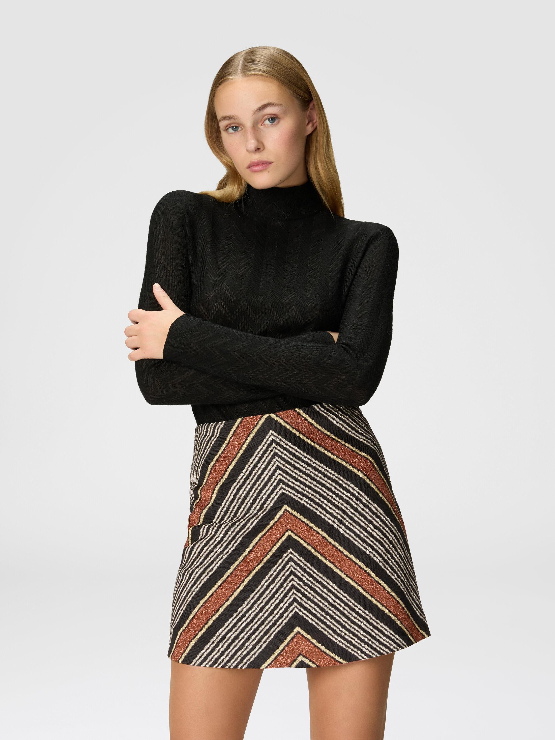 Lamé striped viscose miniskirt Product Image