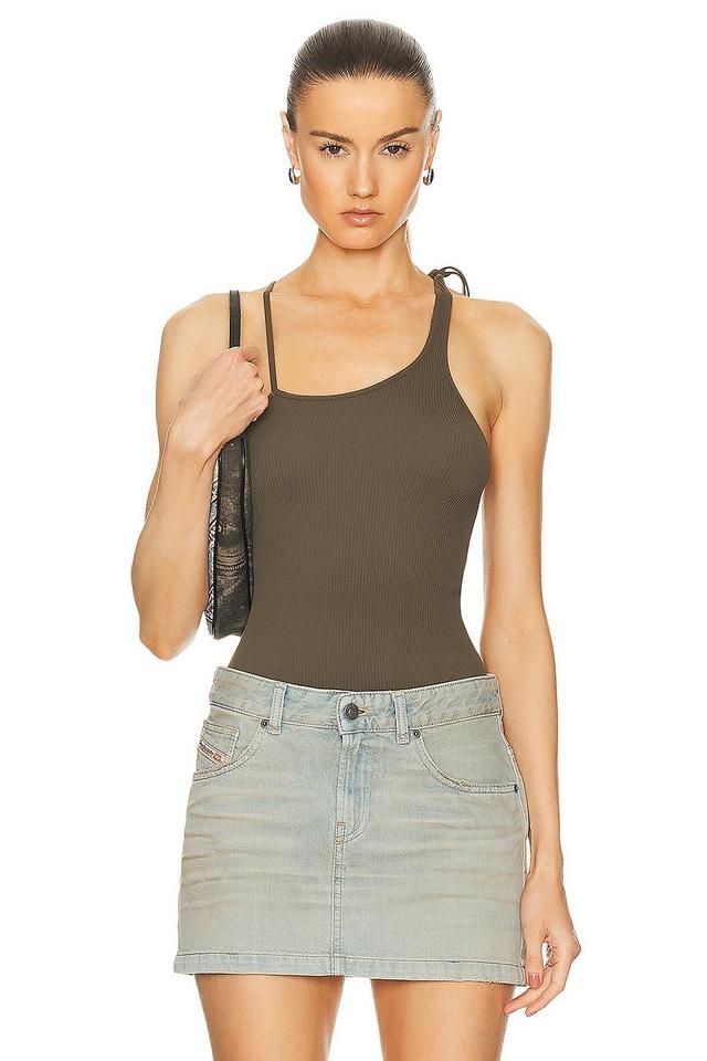 Andreadamo Ribbed Jersey Tank Top in Olive Product Image