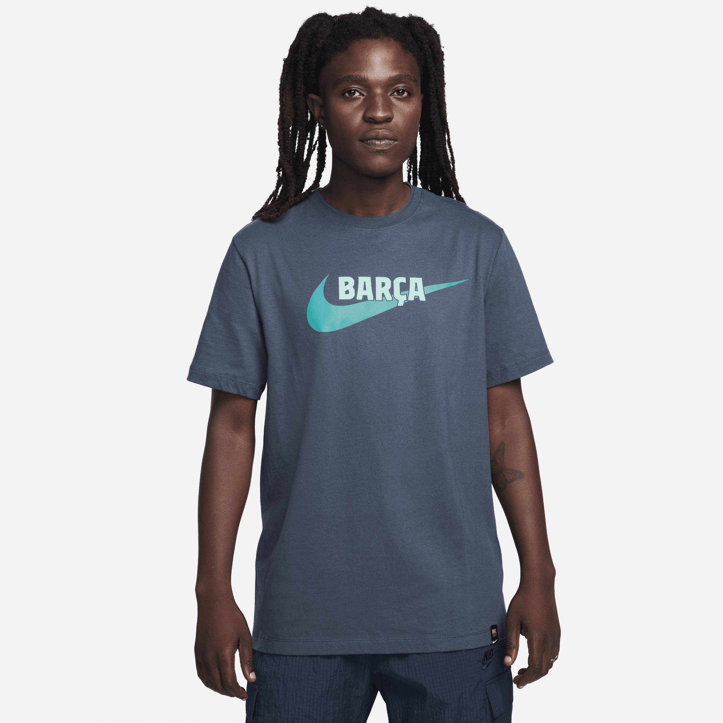 Mens Nike Blue Barcelona Swoosh T-Shirt Product Image