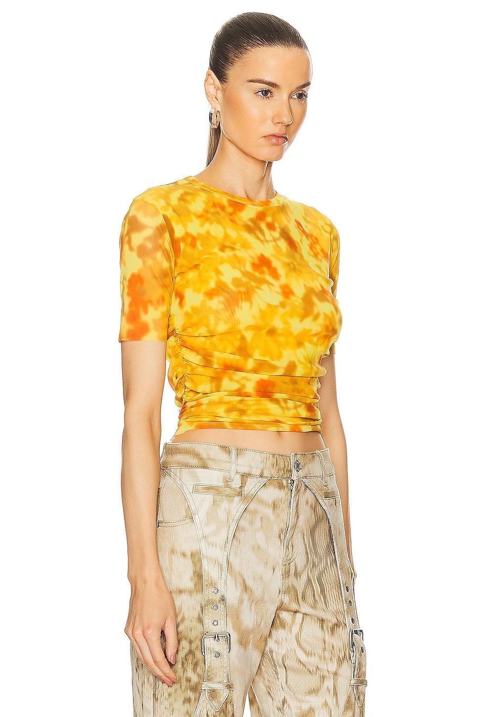 Acne Studios Blurry Daisy Tee in Yellow Product Image