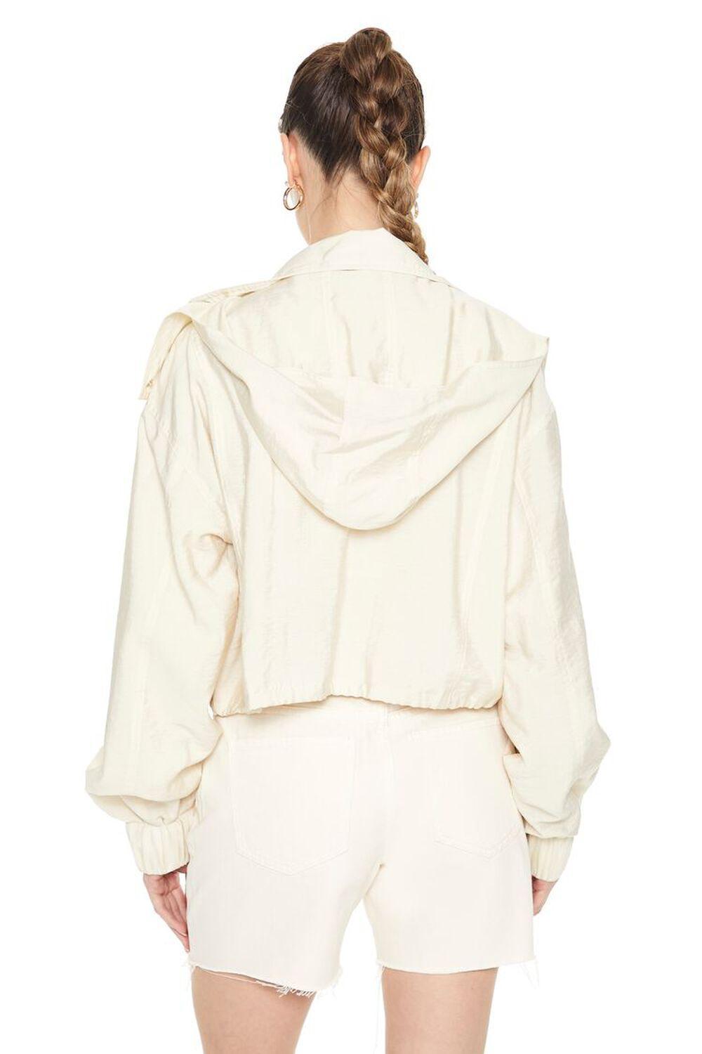 Hooded Cropped Snap-Button Jacket | Forever 21 Product Image