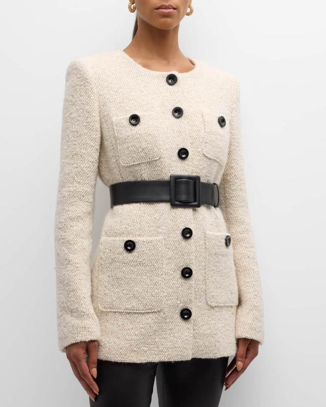 Lea Belted Boyfriend Tweed Jacket Product Image