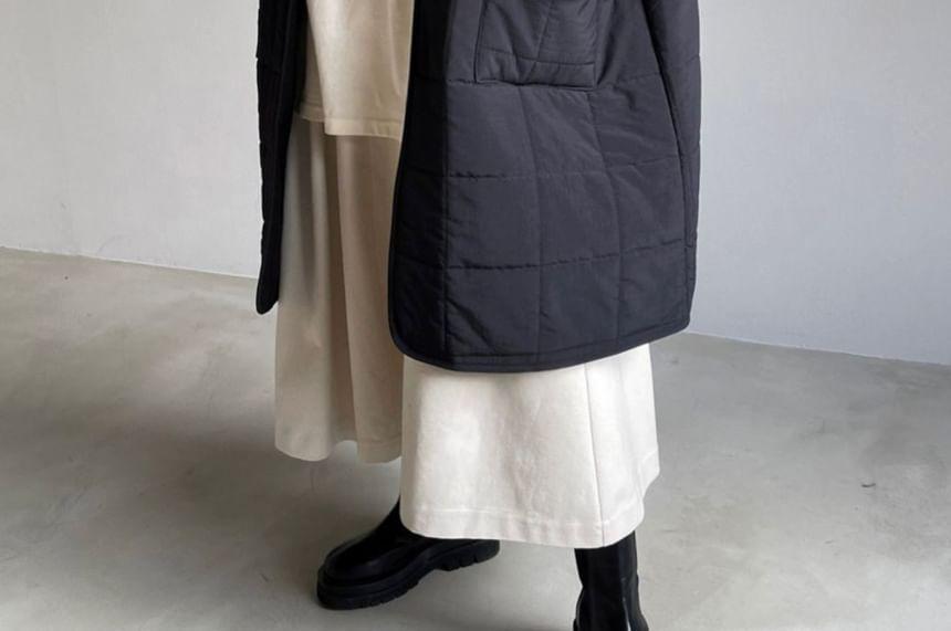 Plain Quilted Loose-Fit Padded Coat Product Image