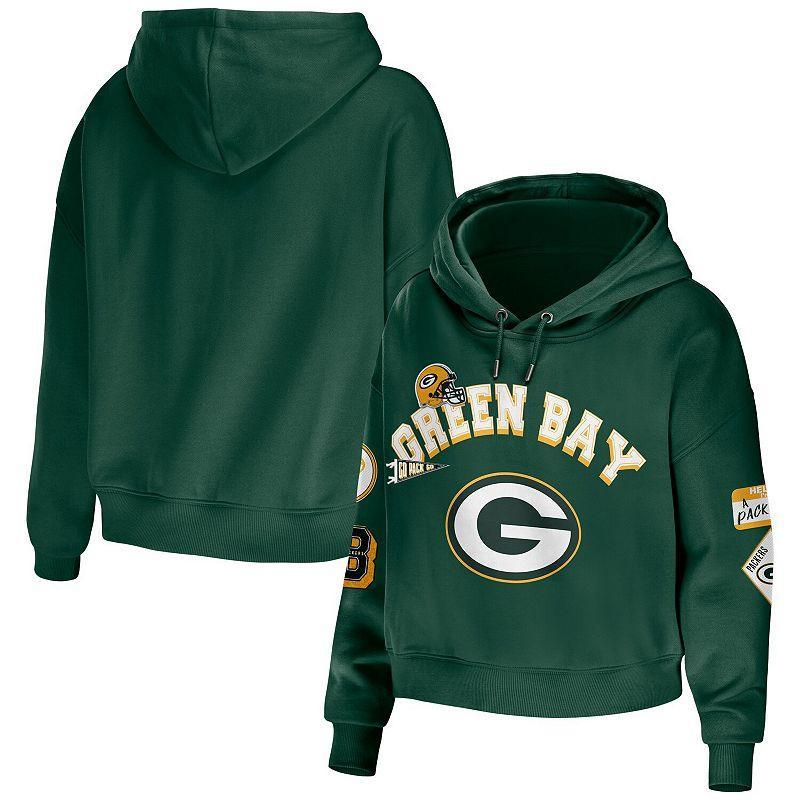 Womens WEAR by Erin Andrews Bay Packers Plus Size Modest Cropped Pullover Hoodie Product Image