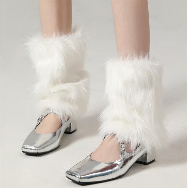 Plain Fluffy Leg Warmers Product Image