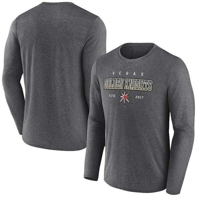 Mens Fanatics Branded Heather Charcoal Vegas Golden Knights Long Sleeve T-Shirt Product Image