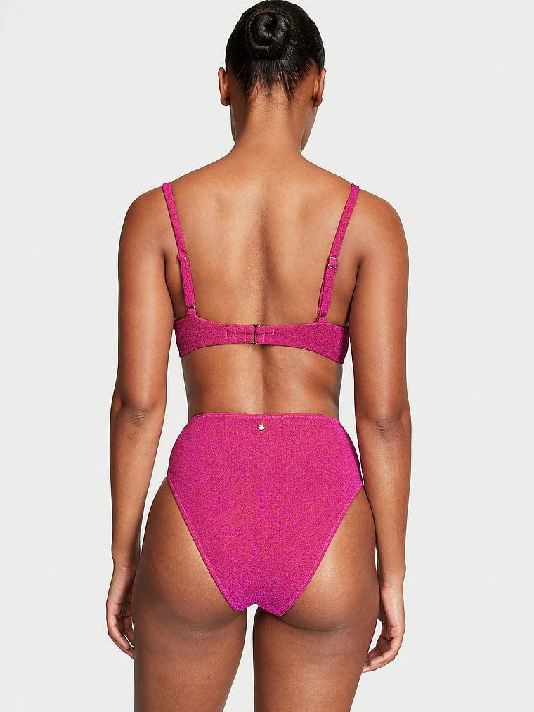 Shimmer High-Waist Cheeky Bikini Bottom Product Image