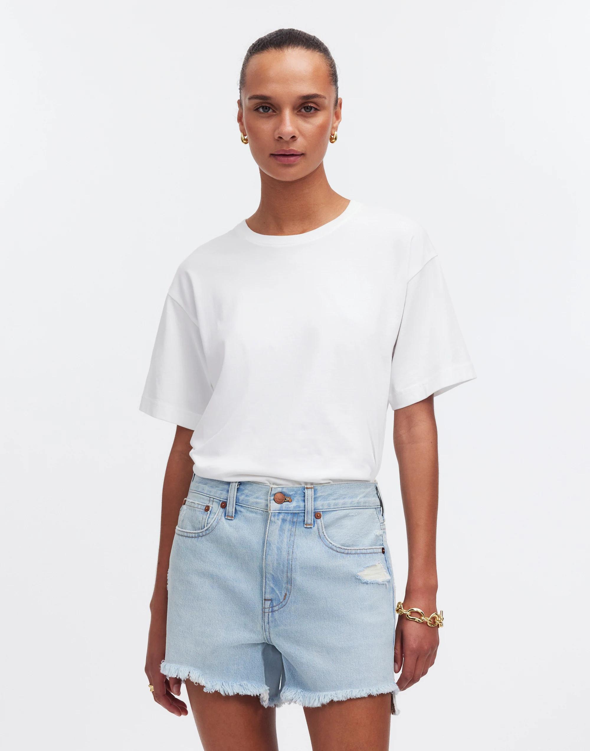 Relaxed Mid-Length Denim Shorts in Wengler Wash: Step-Hem Edition Product Image