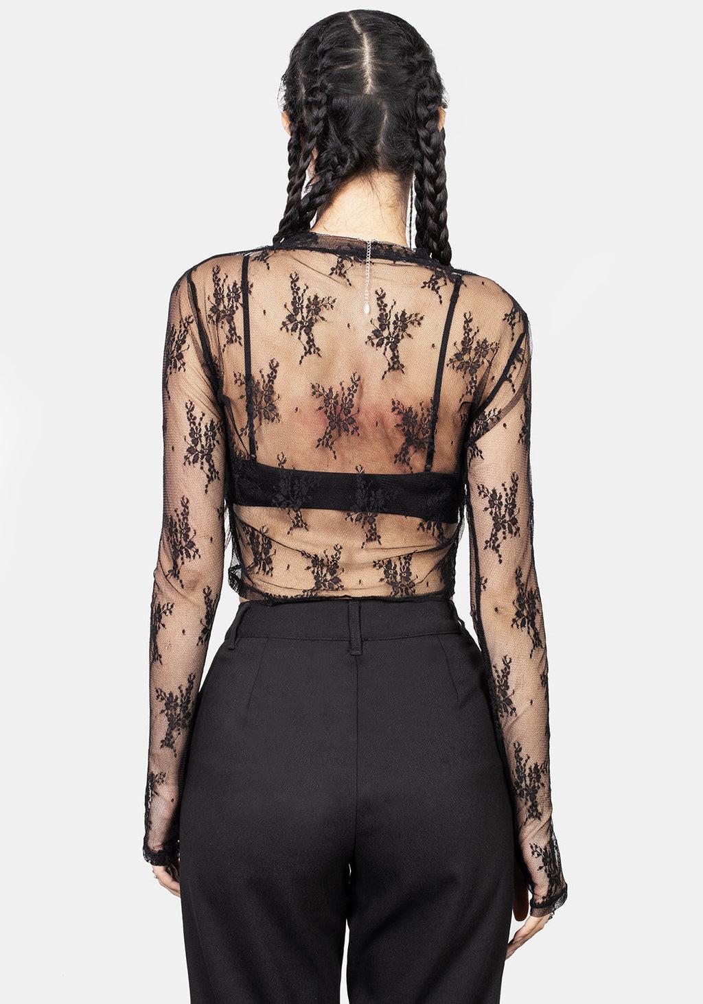 Eternal Lace Crop Long Sleeve Top Product Image