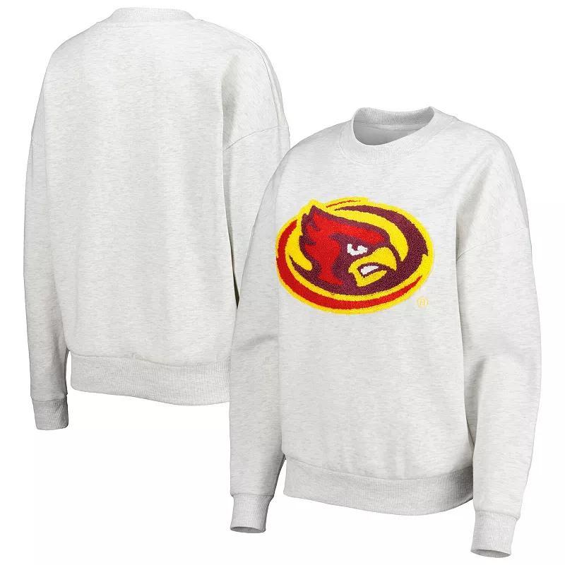 Womens Gameday Couture Heather Gray Iowa State Cyclones Chenille Patch Fleece Pullover Sweatshirt Product Image