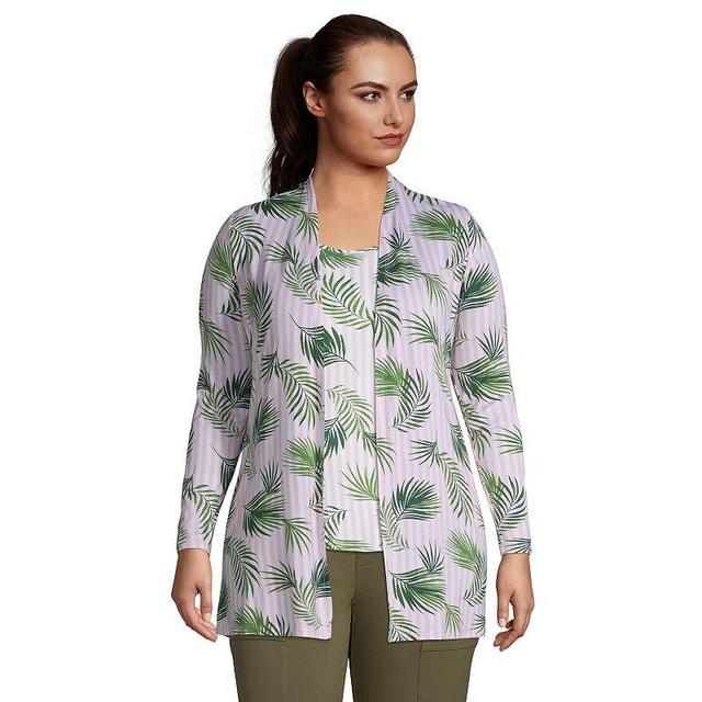 Plus Size Lands End Lightweight Long Cardigan Sweater, Womens Product Image