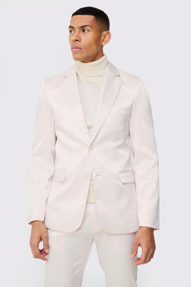 Skinny Fit Satin Blazer | boohooMAN USA Product Image