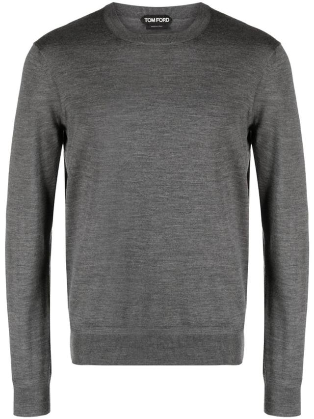 TOM FORD Crew-neck Wool Jumper In Grey Product Image