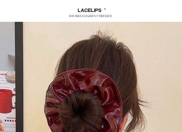 Plain Faux Leather Scrunchie Product Image