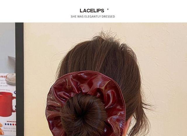 Plain Faux Leather Scrunchie Product Image