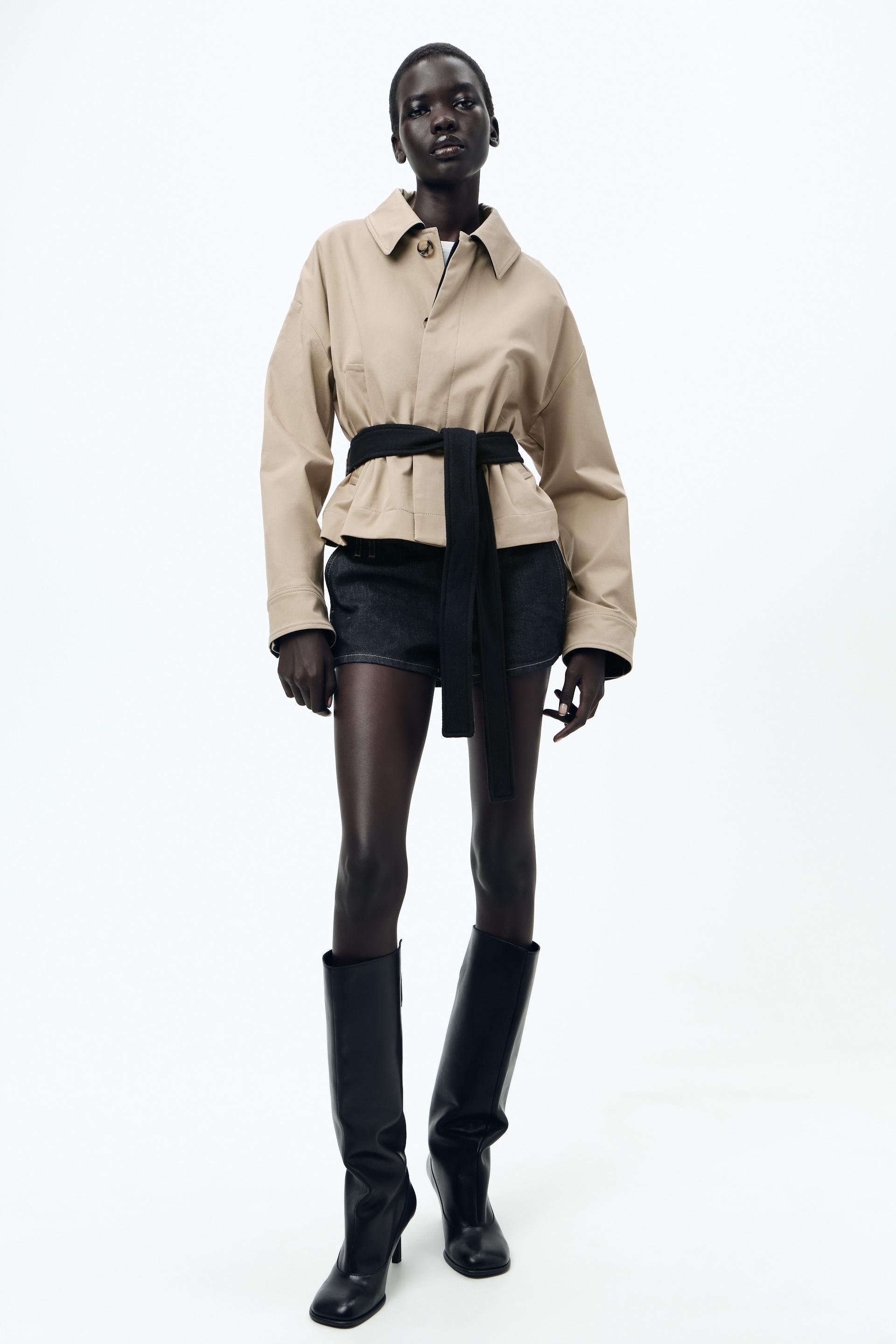 CONTRAST BELT JACKET ZW COLLECTION Product Image