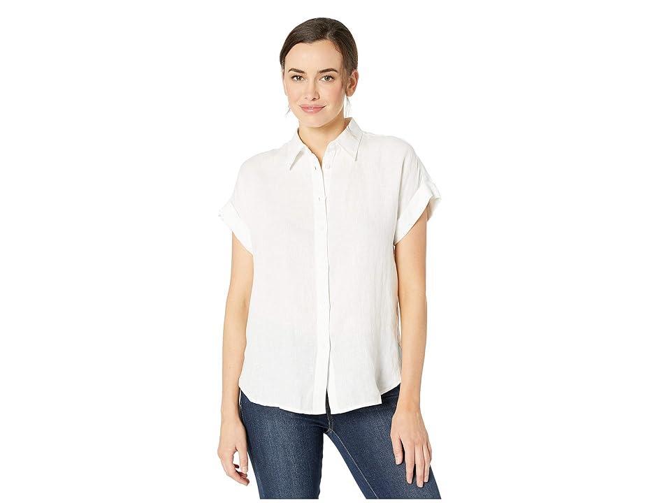 Lauren Ralph Lauren Linen Point Collar Short Dolman Sleeve Shirt Product Image