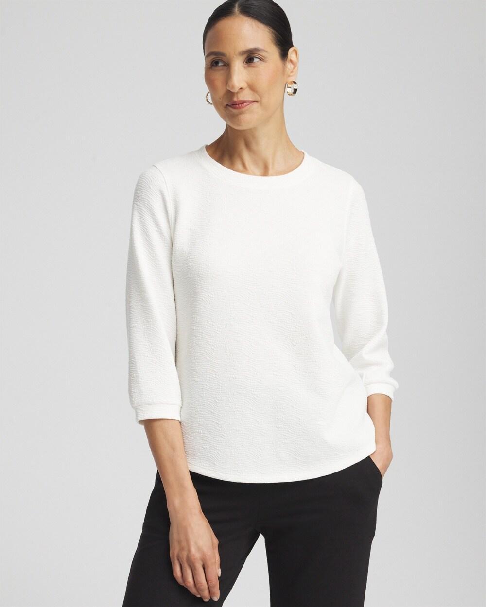 Women's Textured Sweatshirt Top Product Image