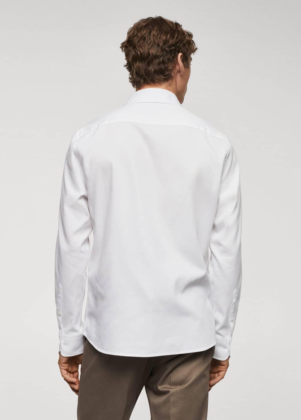 MANGO MAN - Slim-fit cotton structured shirt whiteMen Product Image