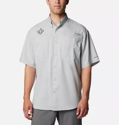 Columbia Mens PFG Tamiami Short Sleeve Shirt - New Orleans Saints- Product Image