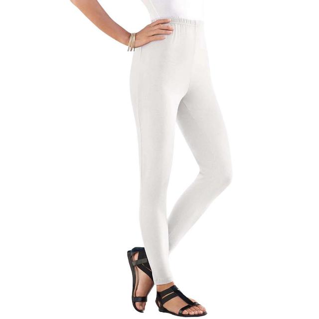 Roaman's Women's Plus Size Ankle-Length Essential Stretch Legging - 3X, White Product Image