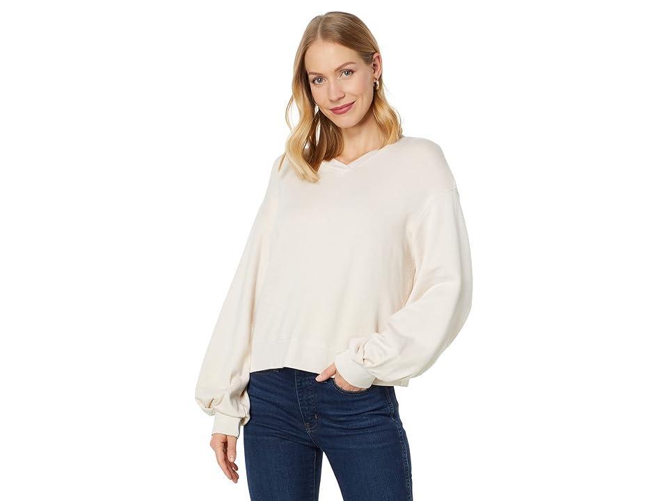 MONROW Supersoft Fleece V-Neck Sweatshirt (Off Women's Clothing Product Image