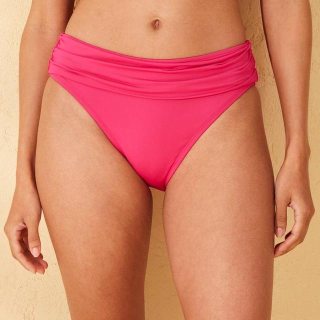 Womens Shirred Band Medium Coverage Bikini Bottom - Shade & Shore M Product Image