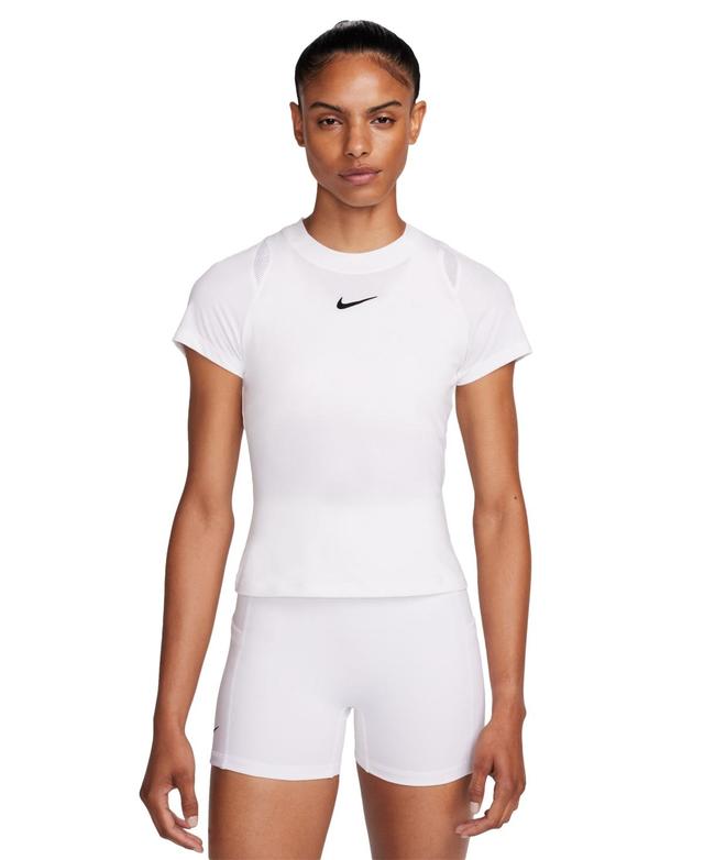 Nike Womens Court Advantage Dri-fit Short-Sleeve Top - Black Product Image